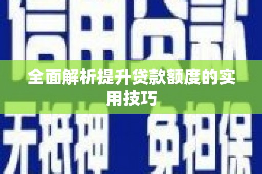 盘龙全面解析提升贷款额度的实用技巧