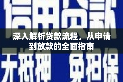 盘龙深入解析贷款流程，从申请到放款的全面指南