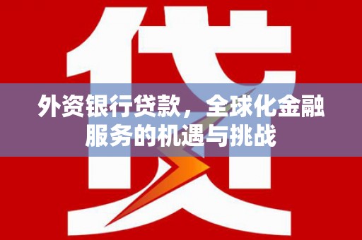 盘龙外资银行贷款，全球化金融服务的机遇与挑战