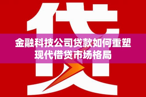 盘龙金融科技公司贷款如何重塑现代借贷市场格局