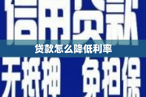 盘龙贷款怎么降低利率