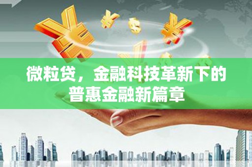 盘龙微粒贷，金融科技革新下的普惠金融新篇章