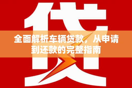 盘龙全面解析车辆贷款，从申请到还款的完整指南