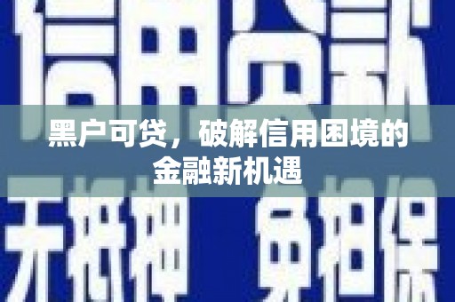盘龙黑户可贷，破解信用困境的金融新机遇