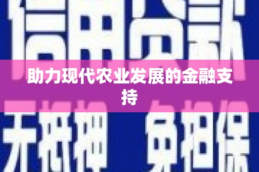 盘龙助力现代农业发展的金融支持