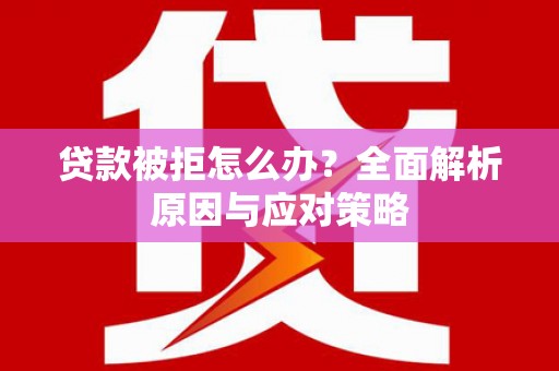盘龙贷款被拒怎么办？全面解析原因与应对策略